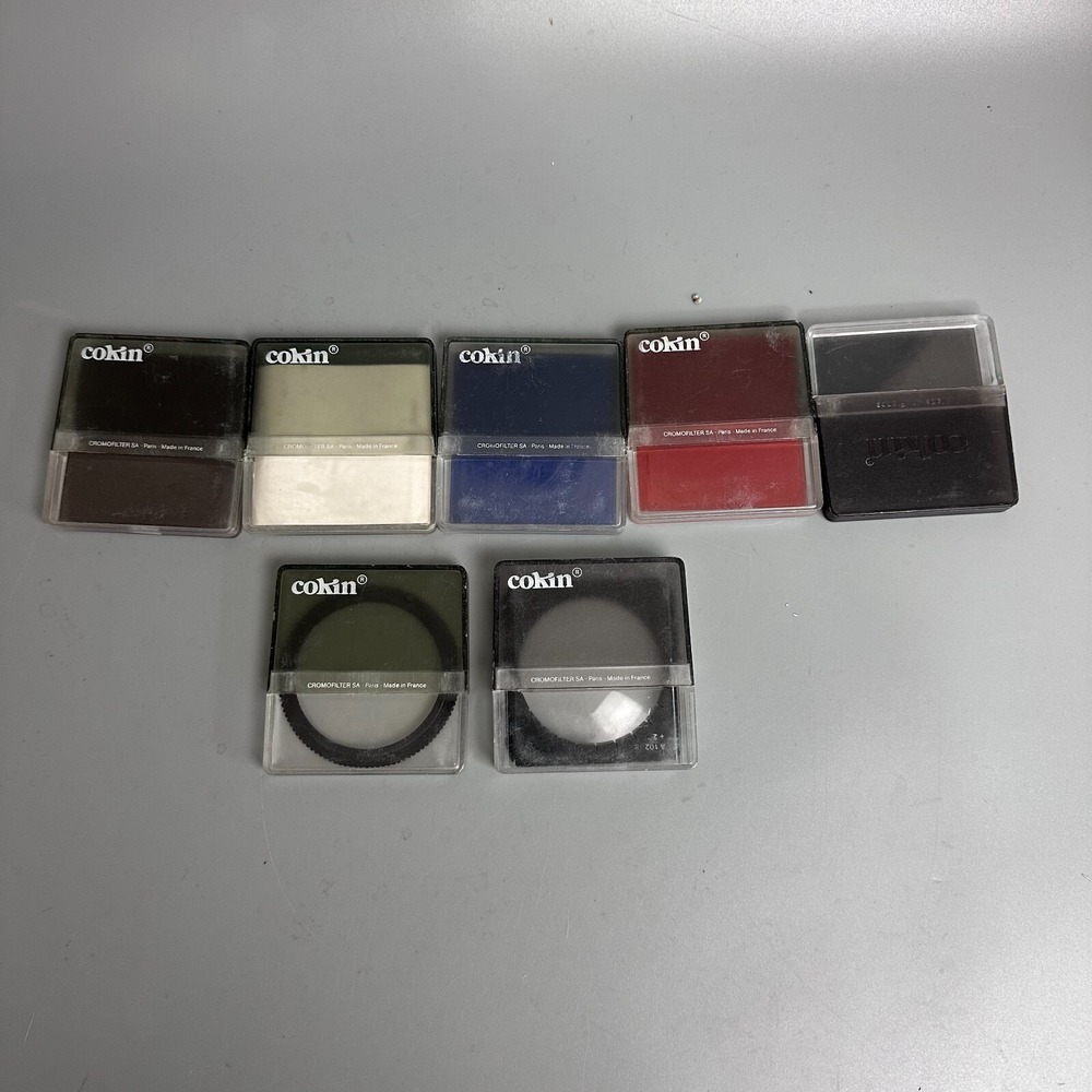 Lot of Cokin Cromofilters SA 5 square 2 round Made in France photography